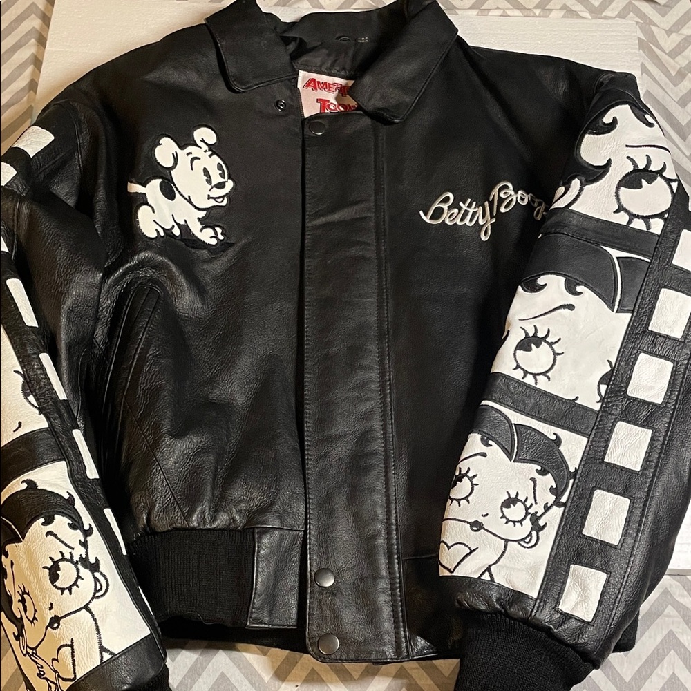 Betty Boop Black and White Leather Jacket